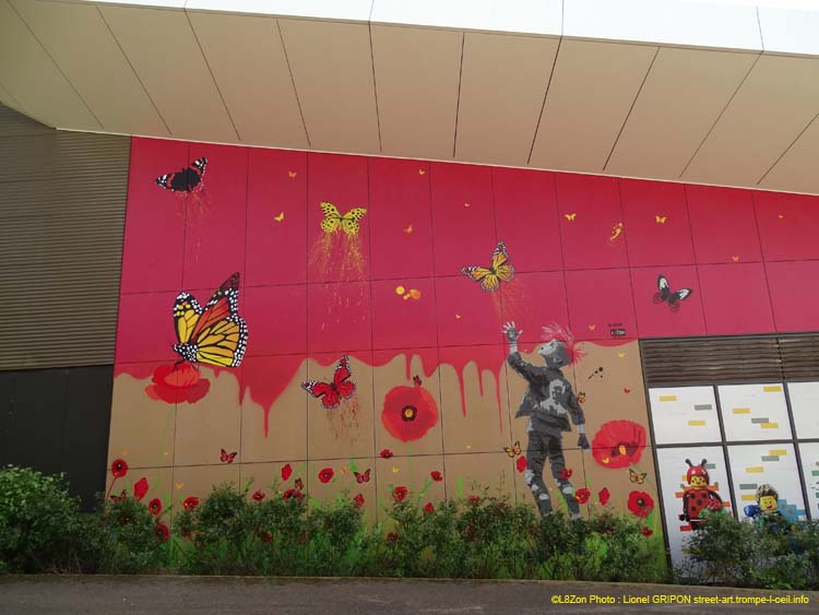 Coquelicots et papillons