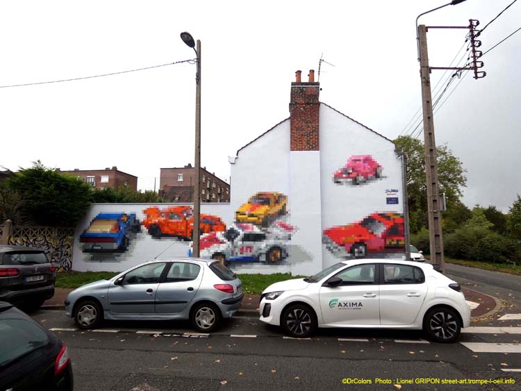 Voitures pixélisées