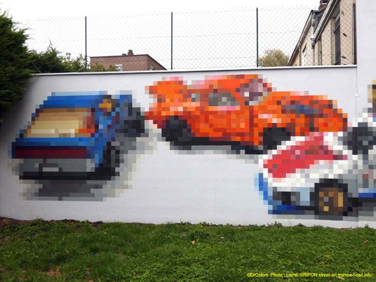 Voitures pixélisées