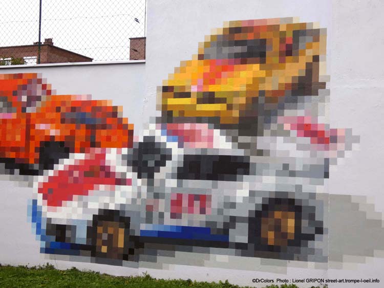 Voitures pixélisées