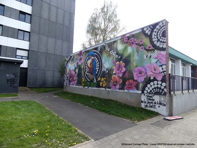 Fleurs et Martin-pêcheur