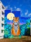 Tigre et papillons