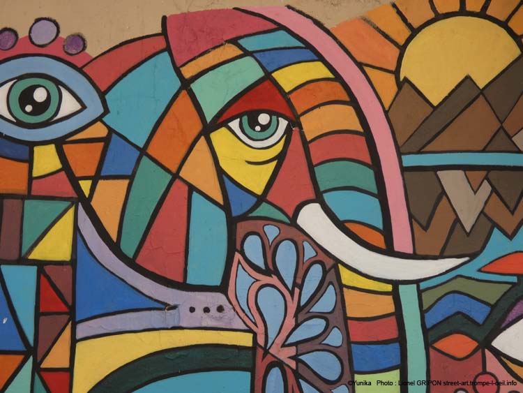 Éléphants colorés