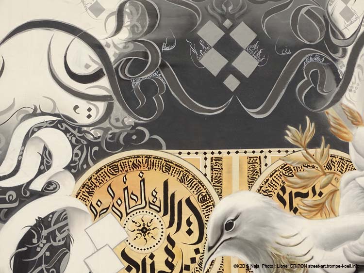 Colombe et calligraphie