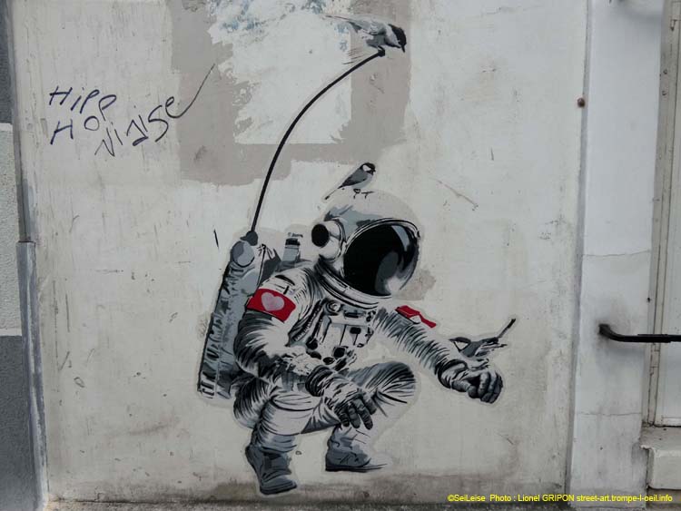 Astronaute et oiseaux