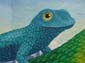 Lézard et perroquet